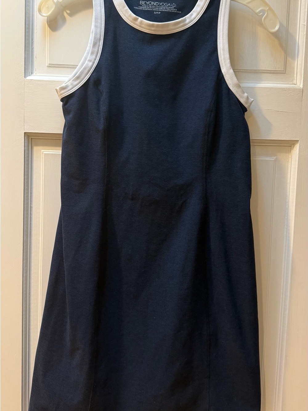 Woman’s Navy Tank Dress with White Trim